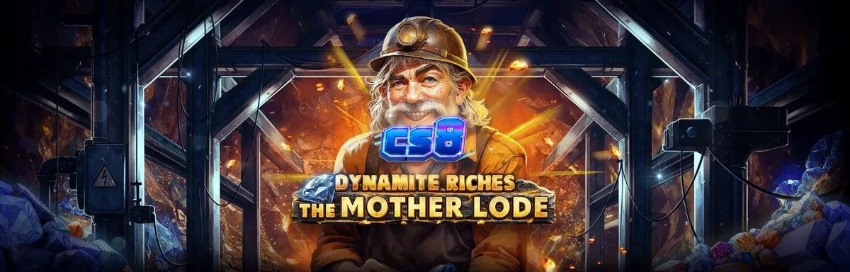 Interface do jogo Dynamite Riches The Mother Lode com símbolos de mineração e dinamites